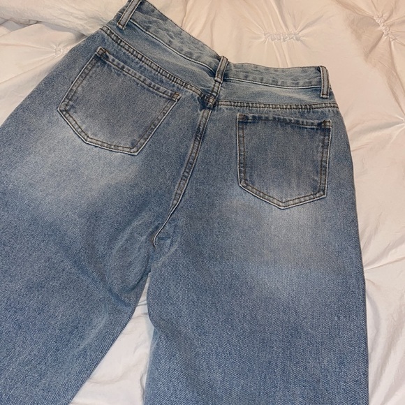 SHEIN - brand new - size XS jeans- EZ wear ripped raw edge straight - Picture 8 of 13
